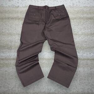 Vintage Y2K Haggar Khakis Pants 36x29 Baggy Wide Leg Fit Mocha Brown Cotton